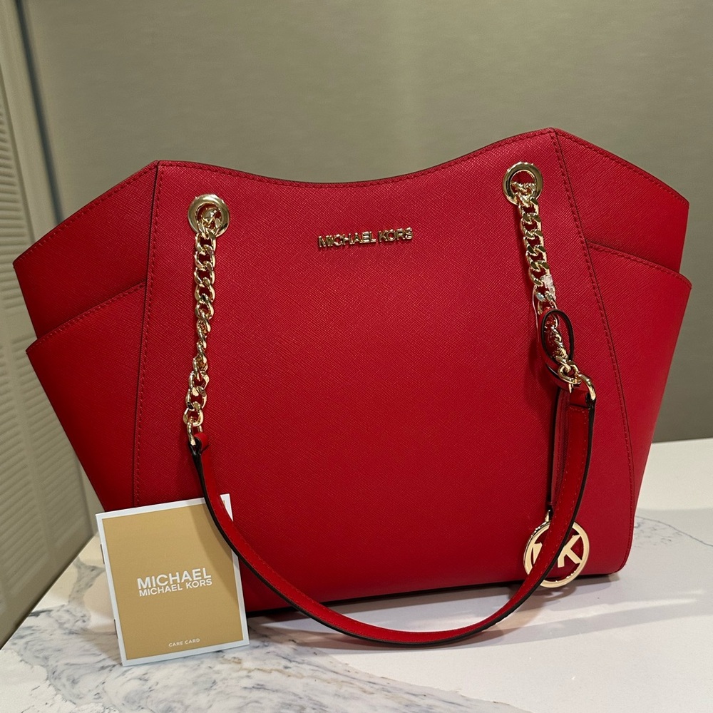 MICHAEL Michael Kors Jet Set Large Saffiano Leather Shoulder Bag NWT - Picture 7 of 11
